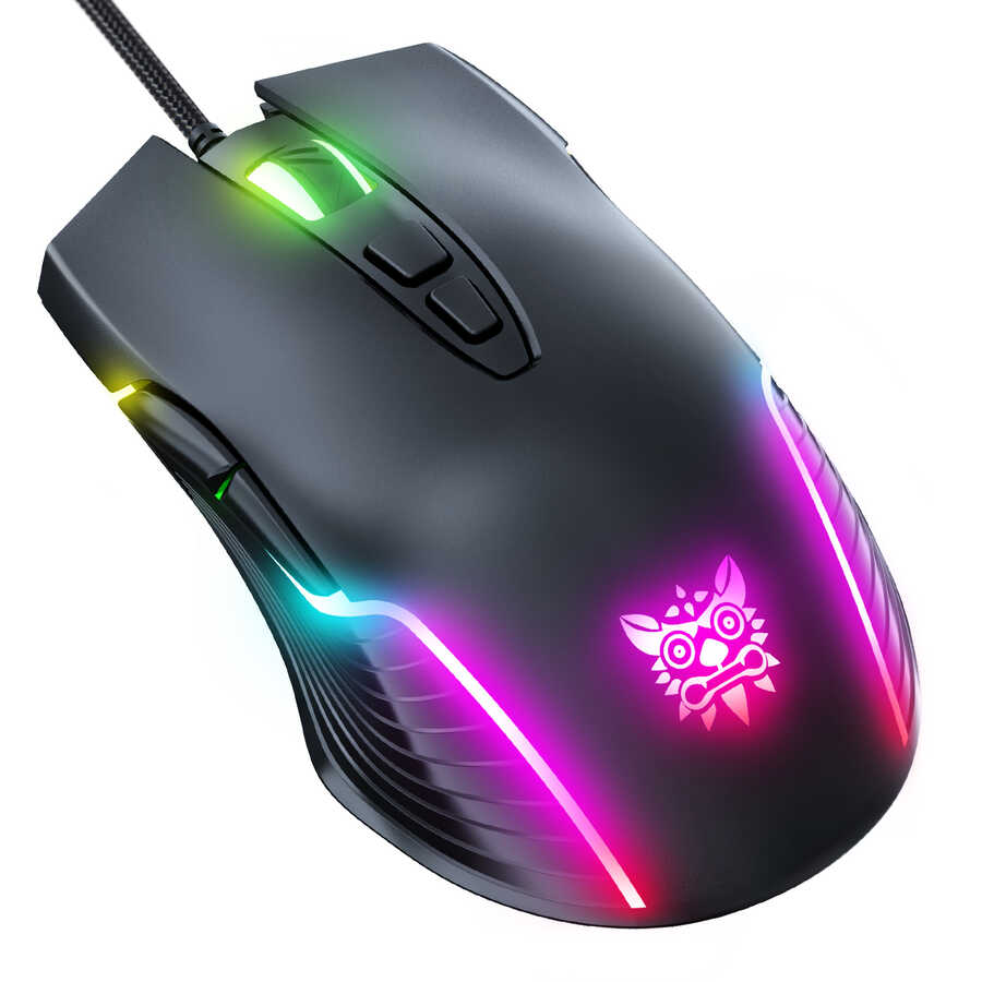 Onikuma CW905 RGB Oyuncu Mouse – 6400 DPI Ayarlanabilir, Full RGB Işıklandırma, Ergonomik Tasarımlı Kablolu Gaming Mouse